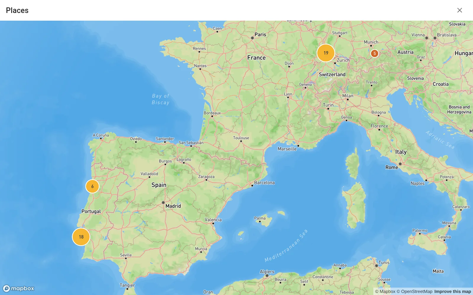 Map in Mejo showing where the photos were taken